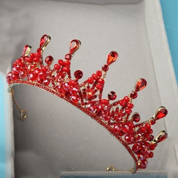 KORONA TIARA KORONA Z KAMIENIAMI ŚLUBNYMI AKCESORIA DO WŁOSÓW LUKSUSOWE NAKRYCIE GŁOWY
