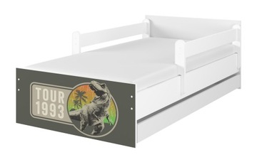 Łóżko dziecięce BABYBOO MAX 180x90 materac szuflada JURASSIC PARK DINOZAURY