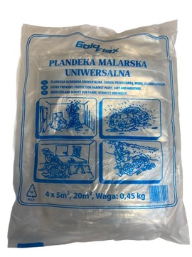 FOLIA MALARSKA GRUBA PRZEZROCZYSTA 4mX5m 500g
