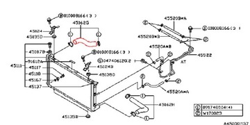PŘÍVOD CHLADIČŮ SUBARU IMPREZA G10 92- HORNÍ