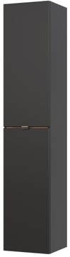 Słupek wysoki wiszący szafka łazienkowa Madura czarny mat 35 cm front MDF