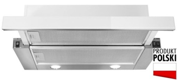 Okap Toflesz Vega Glass inox/biały 50cm., 350m3/h