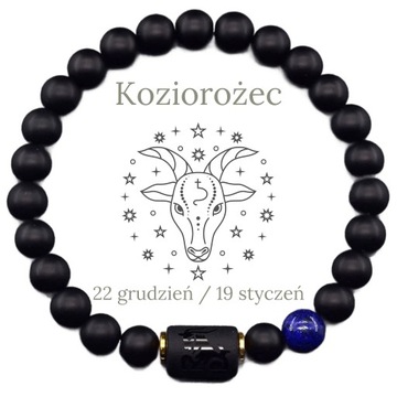 Bransoletka męska Znak Zodiaku z Kamieni Naturalnych - KOZIOROŻEC