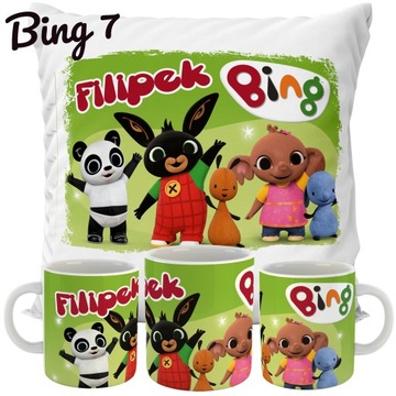 ZESTAW KUBEK + PODUSZKA BING WZORY IMIĘ PREZENT