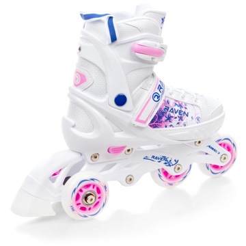 Rolki Łyżwy Wrotki 4w1 Regulowane RAVEN Meia 28-32 Kółko LED