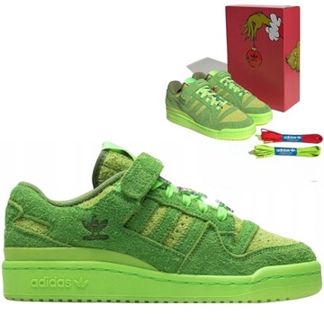 BUTY SPORTOWE ADIDAS FORUM LOW GRINCH ROZ 35,5 ADIDASY SNEAKERSY SKÓRZANE