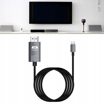 KABEL HDMI USB-C TYP C KABEL ADAPER 4K 30HZCZARN