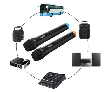 КАРАОКЕ-набор 2x БЕСПРОВОДНОЙ СЦЕНИЧЕСКИЙ МИКРОФОН с передатчиком USB + JACK