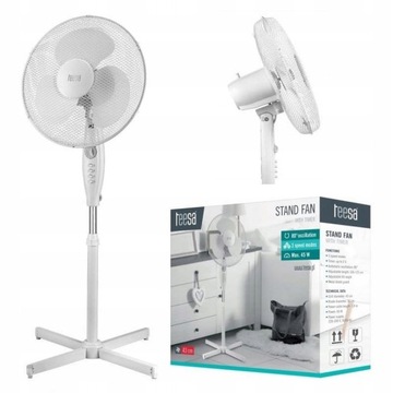 Wentylator stojący z wyłącznikiem czasowym TEESA 360 mm TSA8021