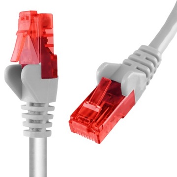 Kabel patchcord RJ45 CAT 6 U/UTP AWG24 biały 5m