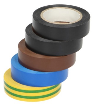 ZESTAW 5 TAŚM IZOLACYJNYCH 15mm UNIEPALNIONE 10m