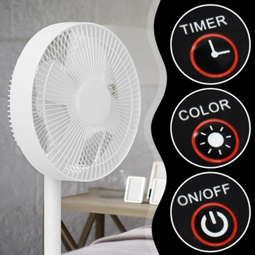 WENTYLATOR STOJĄCY WIATRAK PODŁOGOWY POKOJOWY CICHY 8 TRYBÓW + PILOT