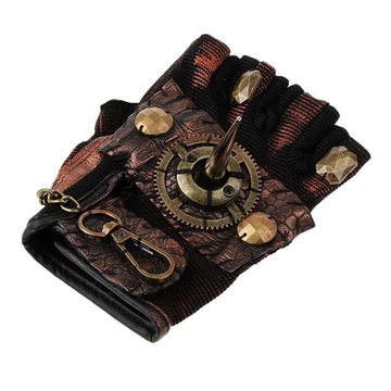 Vintage Gothic Steampunk Gear Głęboka brązowa skóra