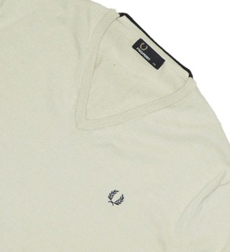 FRED PERRY WEŁNIANY SWETER MĘSKI r. 2XL BEŻOWY