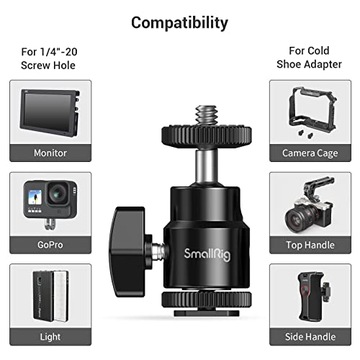 Мини-штатив SMALLRIG с шаровой головкой и переходником