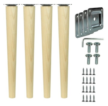 NOGI NÓŻKI DREWNIANE 35CM PM350 + BLACHY ZESTAW