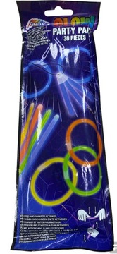 НАБОР GLOW PARTY, СВЕТЯЩИЕСЯ ФЛУОРЕСЦЕНТНЫЕ БРАСЛЕТЫ, МИКС + ЗАЖИМЫ 30