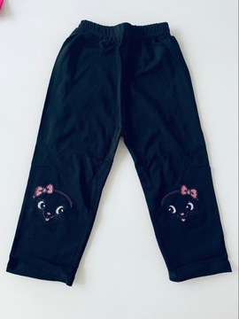 DZIEWCZĘCE LEGGINSY 3/4 CZARNE 128