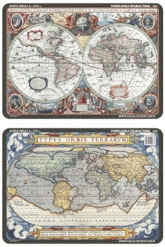 Podkładka edukacyjna Mapy świata z XVI i XVII w.