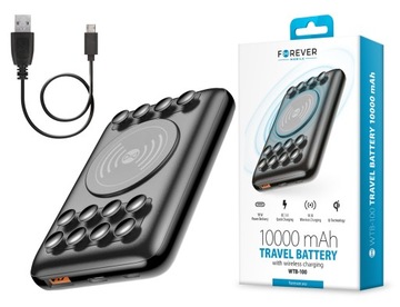 Powerbank 10000mAh ładowarka przenośna przyssawki