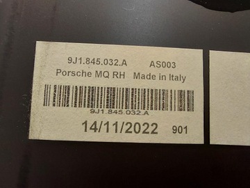 PORSCHE TAYCAN 4S 9J1 2022 LIŠTA KRYT SLOUPU PRAVÁ VNĚJŠÍ 9J1845032A