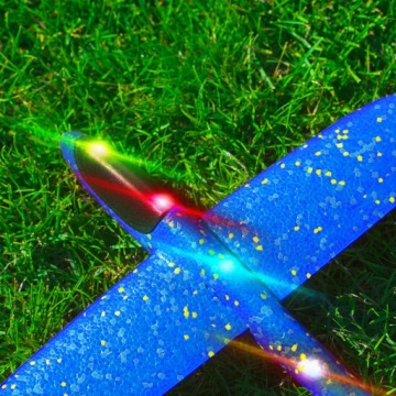 БОЛЬШОЙ ПЛАНЕР ИЗ ПЕНОСТРОЕНИЯ СВЕТОДИОДНЫЕ ФАРЫ FOAM JET DART