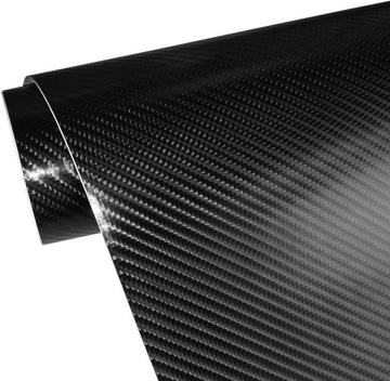 FOLIA CZARNY CARBON 4D OKLEINA 50cm x 152cm CZARNA KARBON SAMOCHODOWA