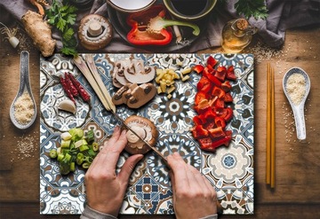 ПОДСТАВКА ДЛЯ РАЗДЕЛОЧНОЙ ДОСКИ СТЕКЛЯННАЯ 40х30 МОЗАИКА ЗАКАЛЕННОЕ СТЕКЛО