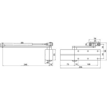 ДВЕРНОЙ ДОВОДЧИК 100 кг Lob ASSA ABLOY DC140