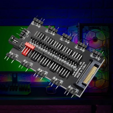 SATA 1 5V 3 pin ARGB Cable ASUS AURA SYNC RGB 10 Hub Splitter SAT Connecter