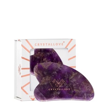 CRYSTALLOVE Płytka do masażu twarzy gua sha z ametystu