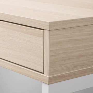 АЛЕКС Письменный стол с 2 ящиками, дуб/белый, 132х58 см IKEA
