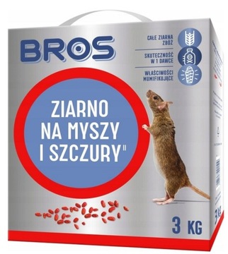 Bros ZIARNO 3kg Zwalcza Myszy i Szczury SKUTECZNIE