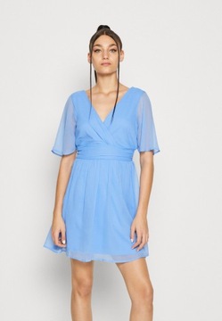 Sukienka letnia, szyfonowa typu klepsydra, niebieski Vero Moda XXL
