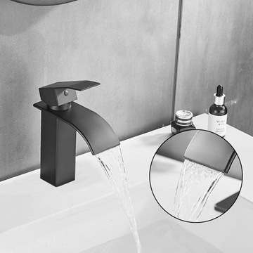 ЧЕРНАЯ СТАНДАРТНАЯ ВАННАЯ КОМНАТА Умывальник Водопад