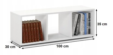 Модульный книжный шкаф с 3 открытыми полками, белый комод
