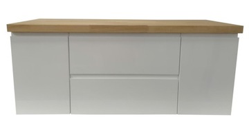 Шкаф под умывальник со столешницей из глянцевого дуба