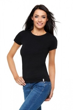 MORAJ podkoszulek damski T-SHIRT koszulka bluzka bawełna CZARNA czarny M