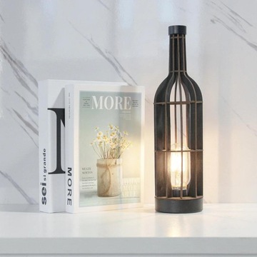 LAMPA LED STOŁOWA BUTELKA WINA LAMPKA LOFT VINTAGE DO MONTAŻU DIY E27 35cm