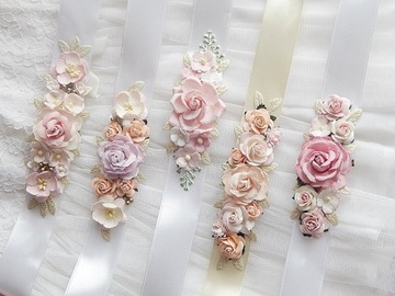 RÓŻANY pasek i opaska ZESTAW