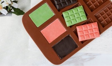 СИЛИКОНОВАЯ ФОРМА, ПЛОСКИЙ ШОКОЛАДНЫЙ батончик, Форма для ШОКОЛАДА, МИНИ-ПОРЦИИ