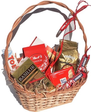 Kosz koszyk prezentowy kawa Lavazza Lindt