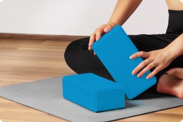 KOSTKA DO JOGI KLOCEK BLOK DO ĆWICZEŃ PILATES YOGA 1SZT NIEBIESKA