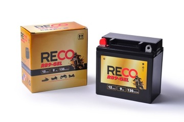 Akumulator żelowy RECO 12V 9Ah 130A L+ YB9-GEL