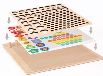 Головоломка Деревянные Блоки Шарики Рыбки Монтессори