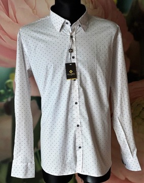 Męska koszula z długim rękawem wzór -5XL