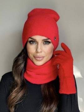 КОМПЛЕКТ ЖЕНСКИЙ, ШАПКА, ЮБКА, ГОЛЬФ, ТРУБКА, ПЕРЧАТКИ, ТЕПЛЫЙ КОМПЛЕКТ, ЦВЕТ АЛЬПАКА