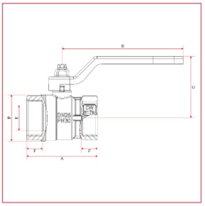 ШАРОВОЙ КРАН ITAP GW/GW PN30 РУЧКА 1