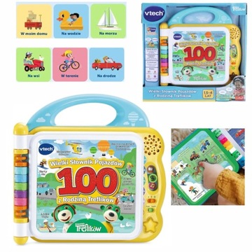 Książka interaktywna Vtech wielki słownik pojazdów z rodziną Treflików pols