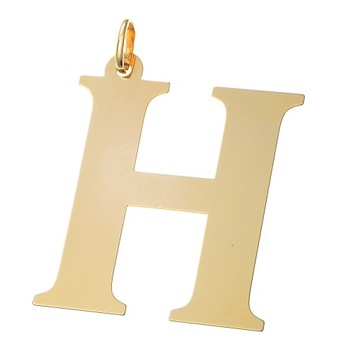 Złota zawieszka w kształcie litery H 22323